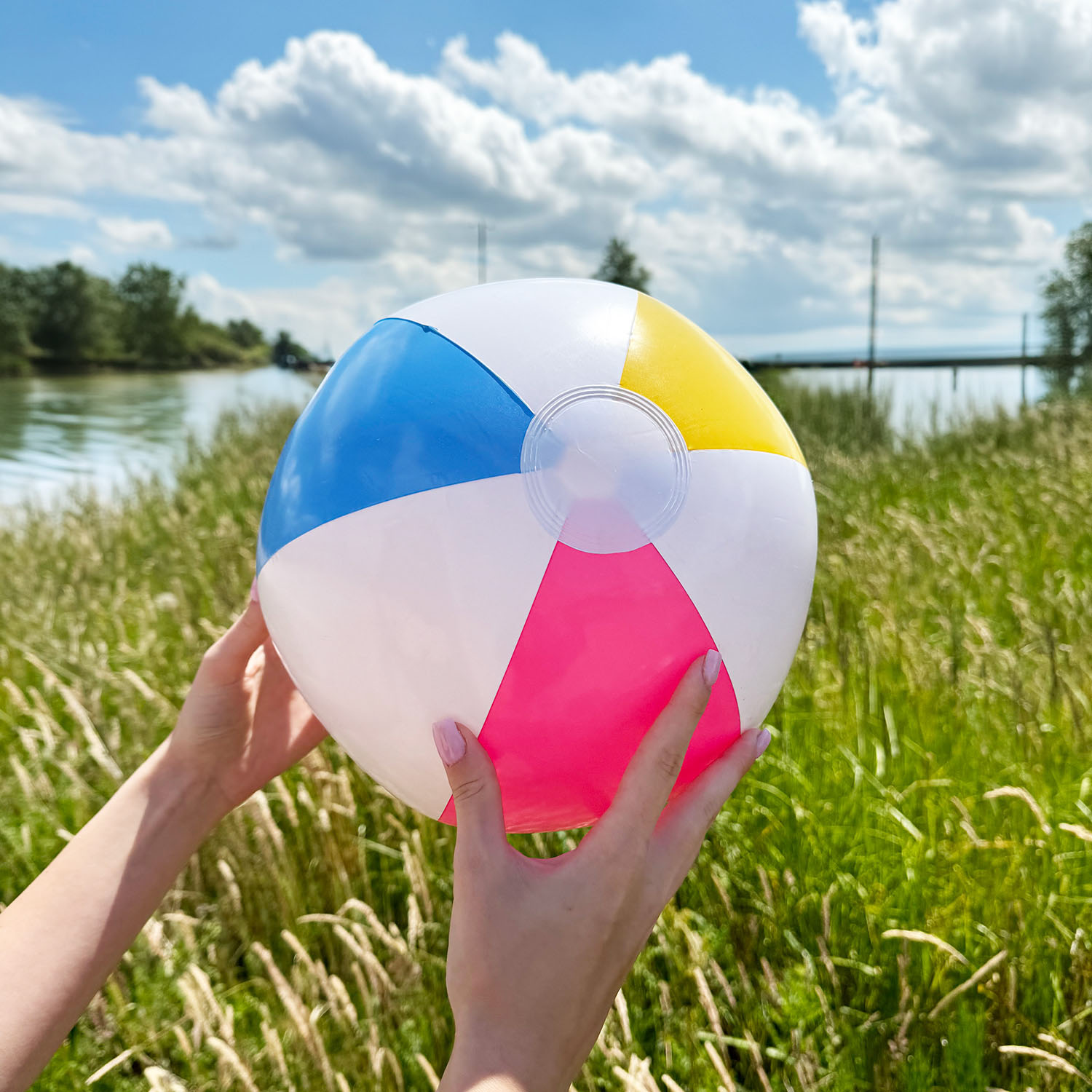 Piłka plażowa dmuchana na basen 40cm trójkolorowa
